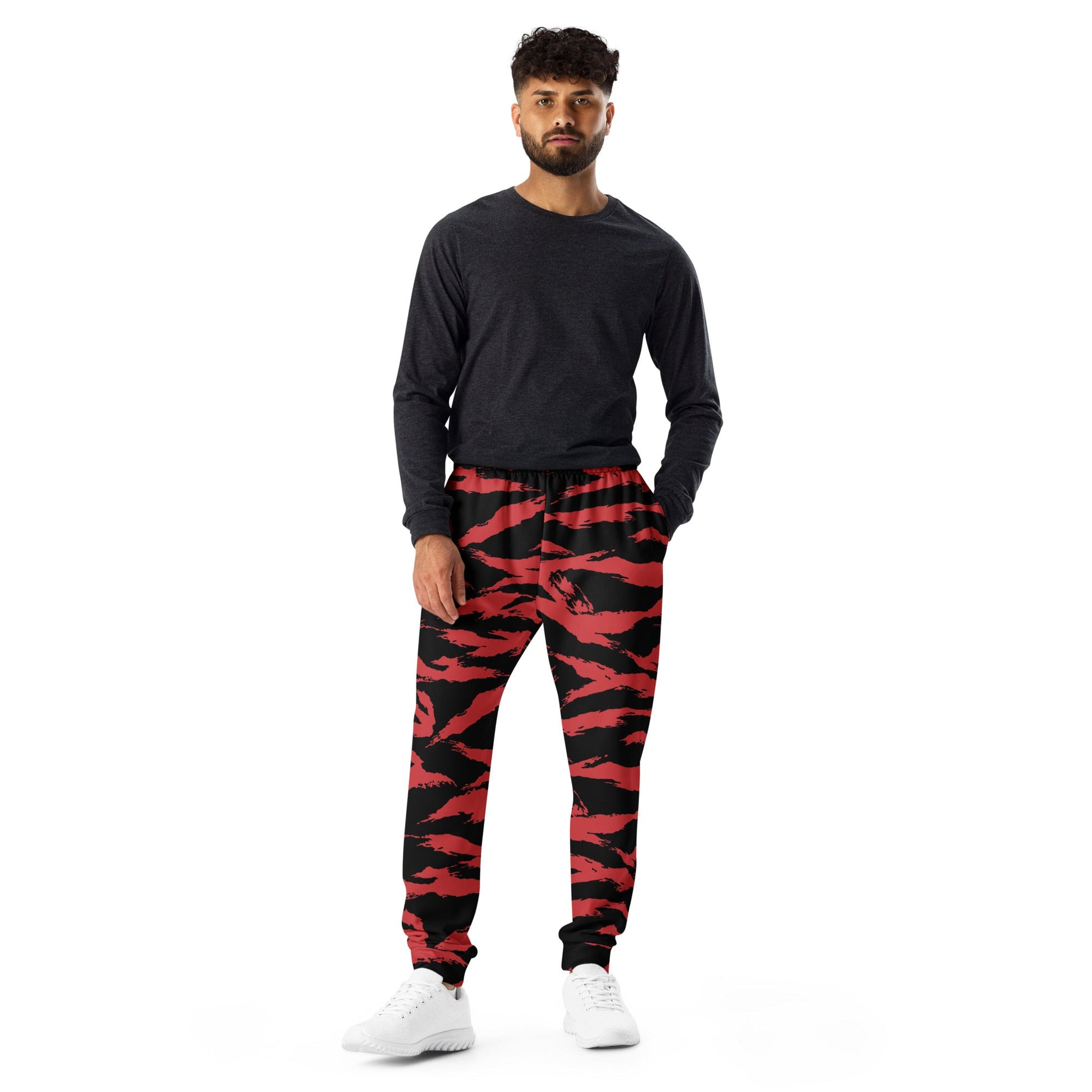 Modern Warfare Tiger Stripe Red and Black CAMO Mens Joggers
