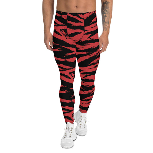 Modern Warfare Tiger Stripe Red and Black CAMO Mens Leggings - XS