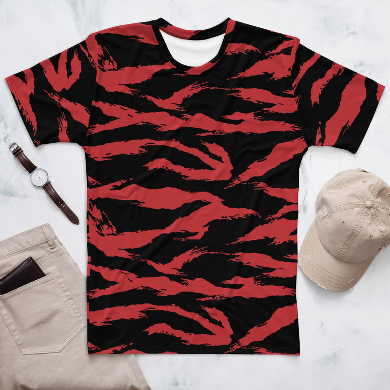 Tiger Stripe Crimson CAMO Mens T-Shirt - XS