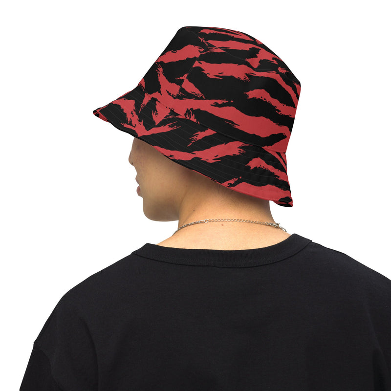 Tiger Stripe Crimson CAMO Reversible Bucket Hat - S/M - Head