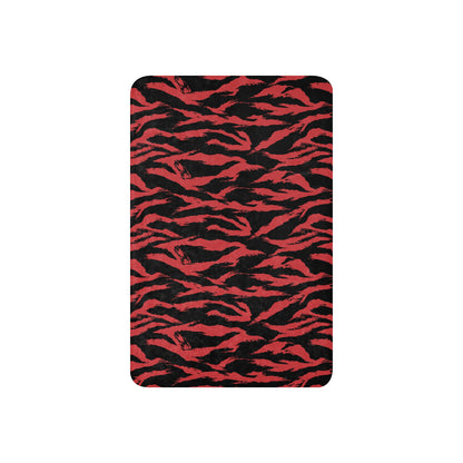 Modern Warfare Tiger Stripe Red and Black CAMO Sherpa blanket - Blankets