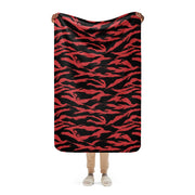 Tiger Stripe Crimson CAMO Sherpa Blanket - 37″×57″