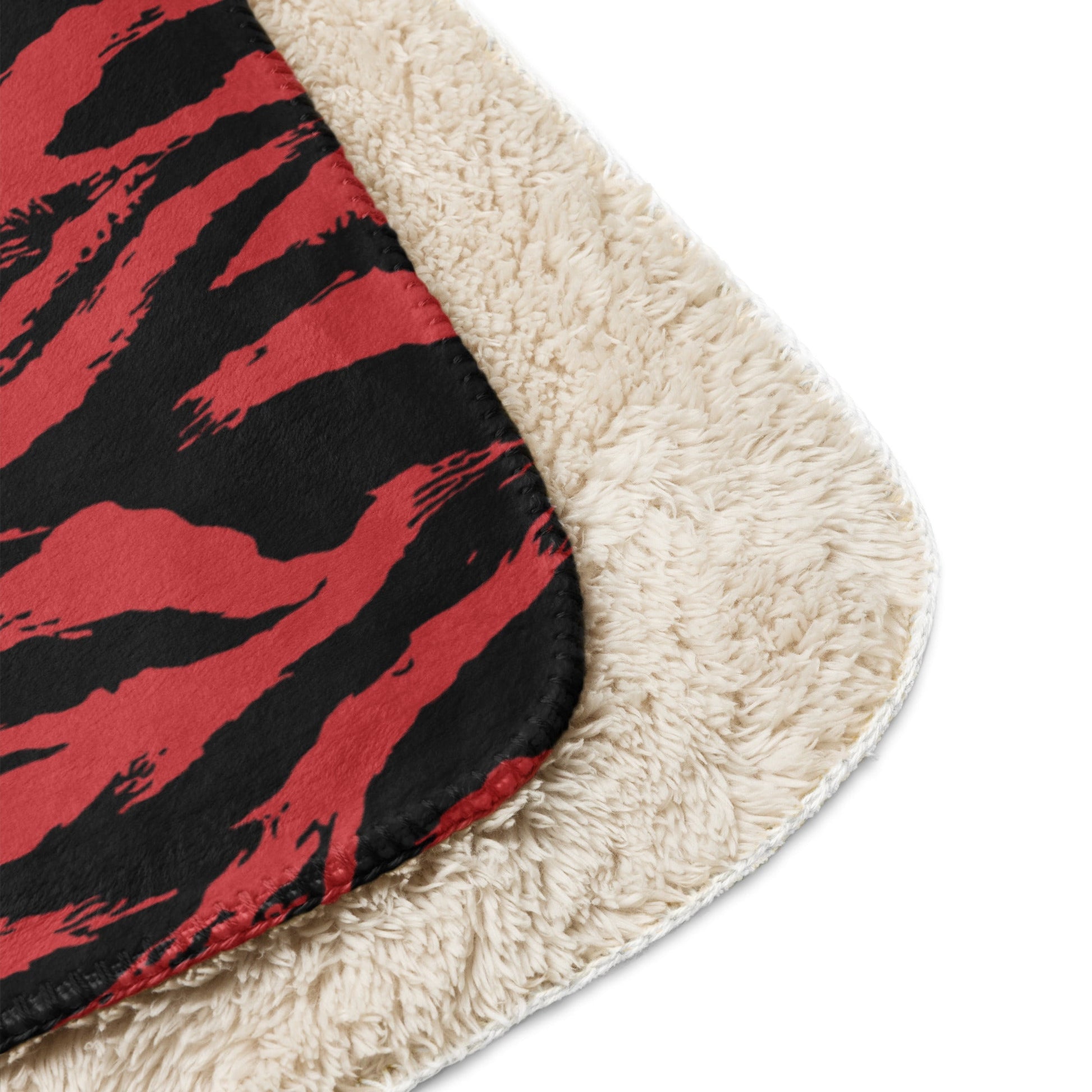 Modern Warfare Tiger Stripe Red and Black CAMO Sherpa blanket - Blankets