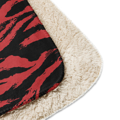 Modern Warfare Tiger Stripe Red and Black CAMO Sherpa blanket - Blankets