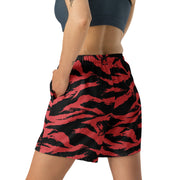 Tiger Stripe Crimson CAMO Unisex Athletic Long Shorts
