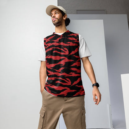 Modern Warfare Tiger Stripe Red and Black CAMO unisex basketball jersey 2XS Basketball Jerseys