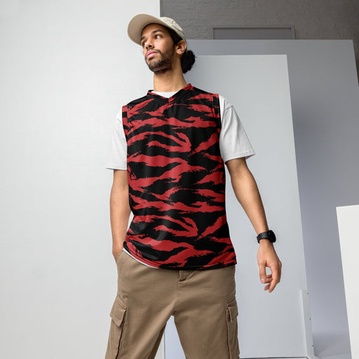 Tiger Stripe Crimson CAMO Unisex Basketball Jersey - 2XS