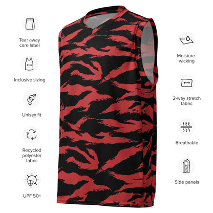 Modern Warfare Tiger Stripe Red and Black CAMO unisex basketball jersey Basketball Jerseys