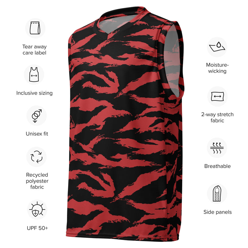 Tiger Stripe Crimson CAMO Unisex Basketball Jersey