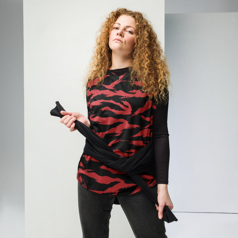 Tiger Stripe Crimson CAMO Unisex Basketball Jersey