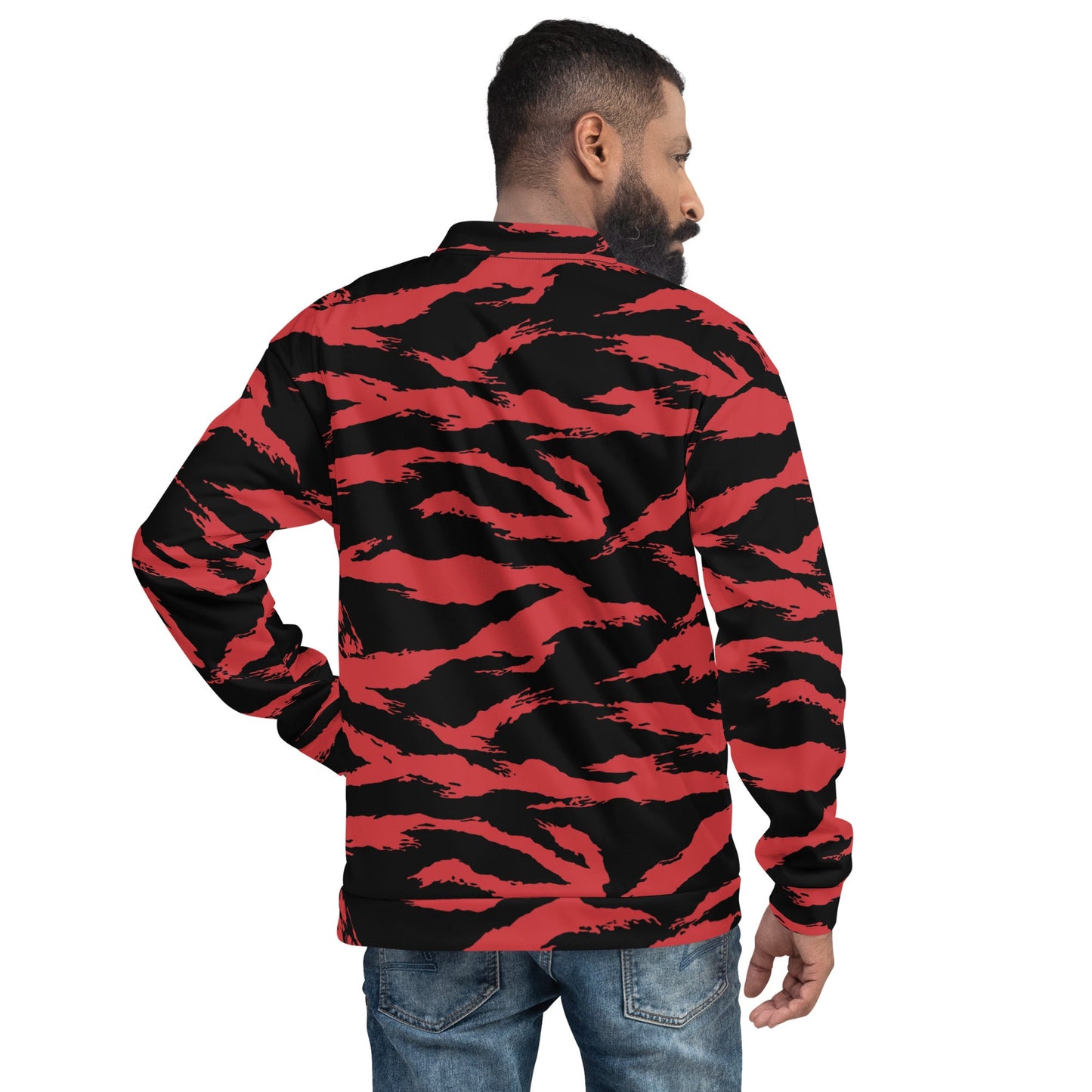 Modern Warfare Tiger Stripe Red and Black CAMO Unisex Bomber Jacket - Jackets