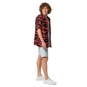Tiger Stripe Crimson CAMO Unisex Short-Sleeve Button Shirt - Button-Up