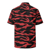 Tiger Stripe Crimson CAMO Unisex Short-Sleeve Button Shirt - Button-Up