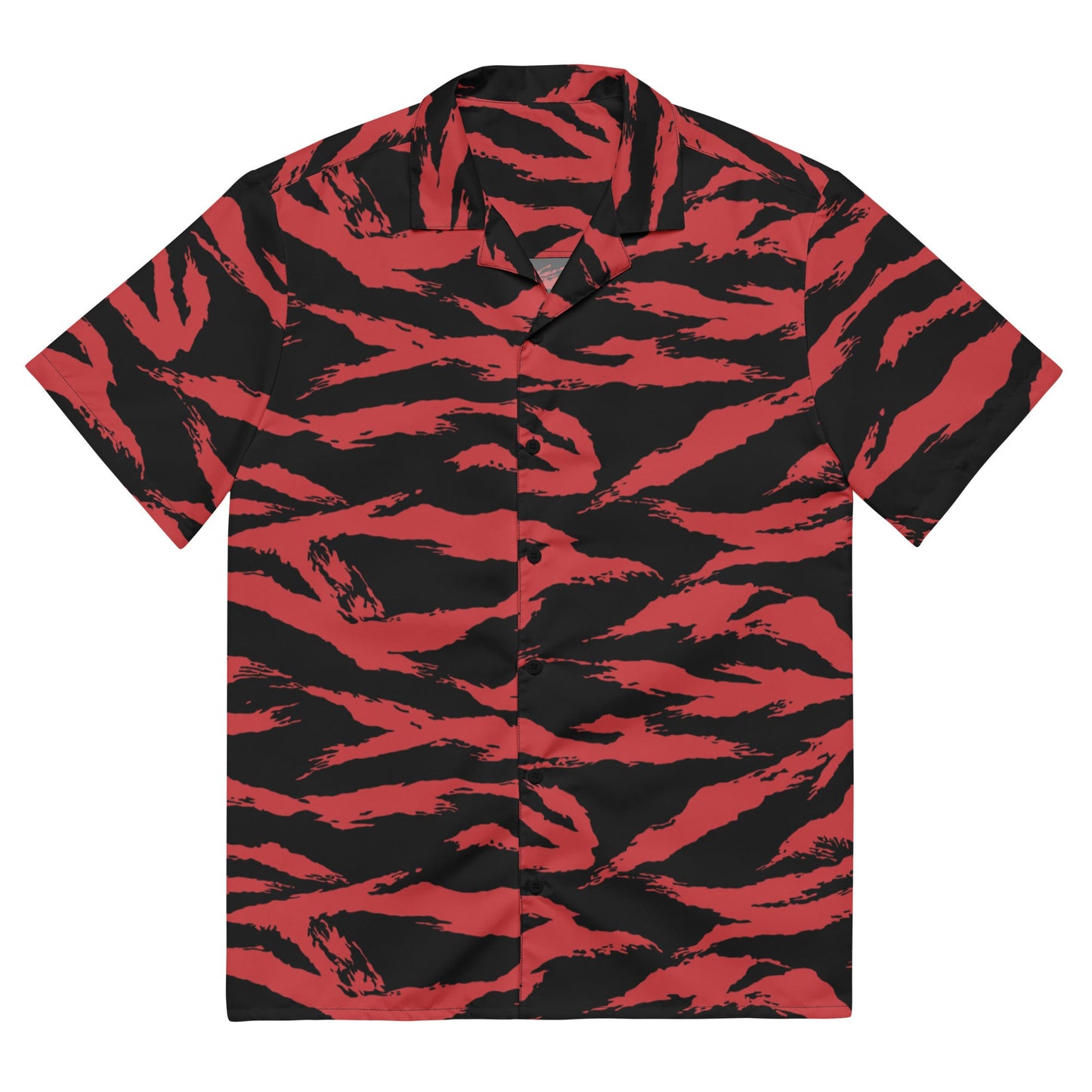 Modern Warfare Tiger Stripe Red and Black CAMO Unisex button shirt - 2XS - Button Shirts