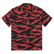 Tiger Stripe Crimson CAMO Unisex Short-Sleeve Button Shirt - 2XS - Button-Up