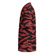 Tiger Stripe Crimson CAMO Unisex Short-Sleeve Button Shirt - Button-Up