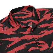 Tiger Stripe Crimson CAMO Unisex Short-Sleeve Button Shirt - Button-Up
