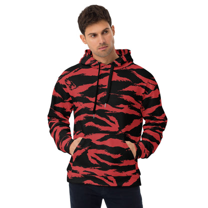 Modern Warfare Tiger Stripe Red and Black CAMO Unisex Hoodie 2XS Hoodies