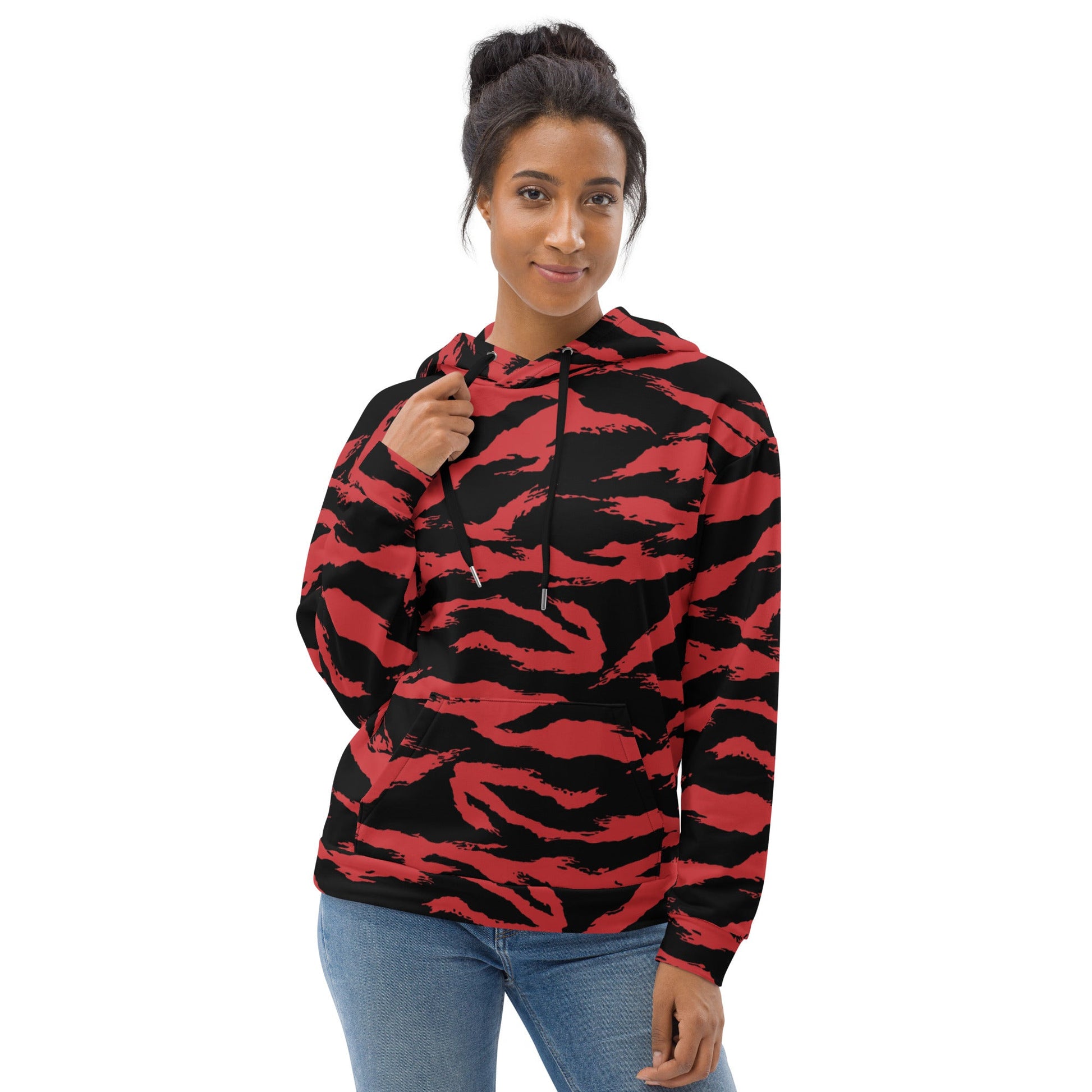 Modern Warfare Tiger Stripe Red and Black CAMO Unisex Hoodie Hoodies