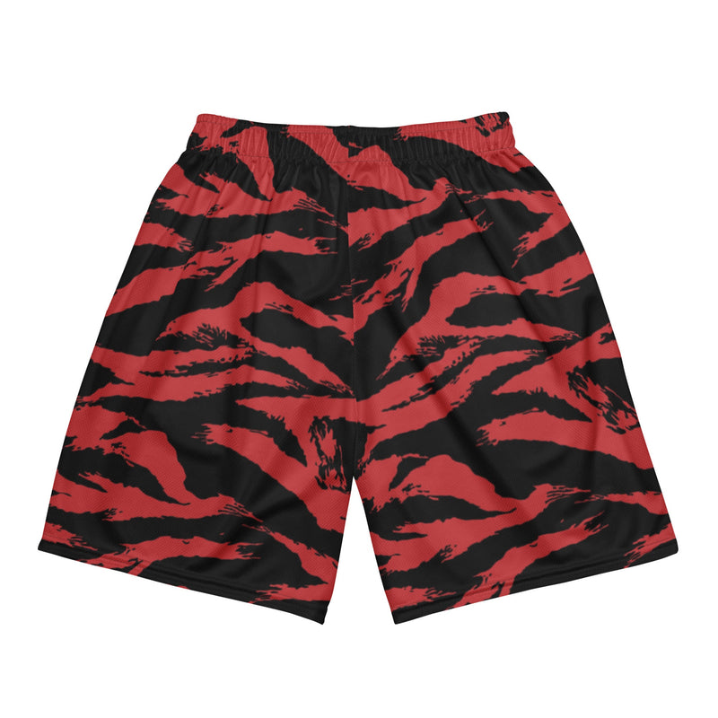 Tiger Stripe Crimson CAMO Unisex Mesh Shorts