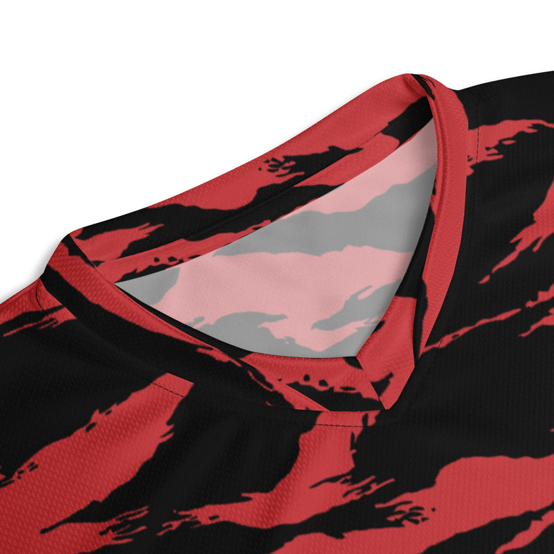 Tiger Stripe Crimson CAMO Unisex Sports Jersey
