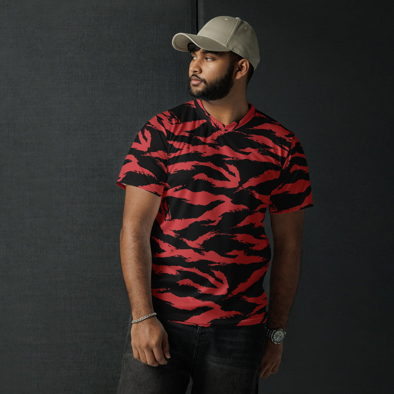 Tiger Stripe Crimson CAMO Unisex Sports Jersey
