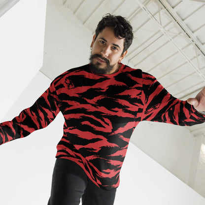 Modern Warfare Tiger Stripe Red and Black CAMO Unisex Sweatshirt - Sweatshirts