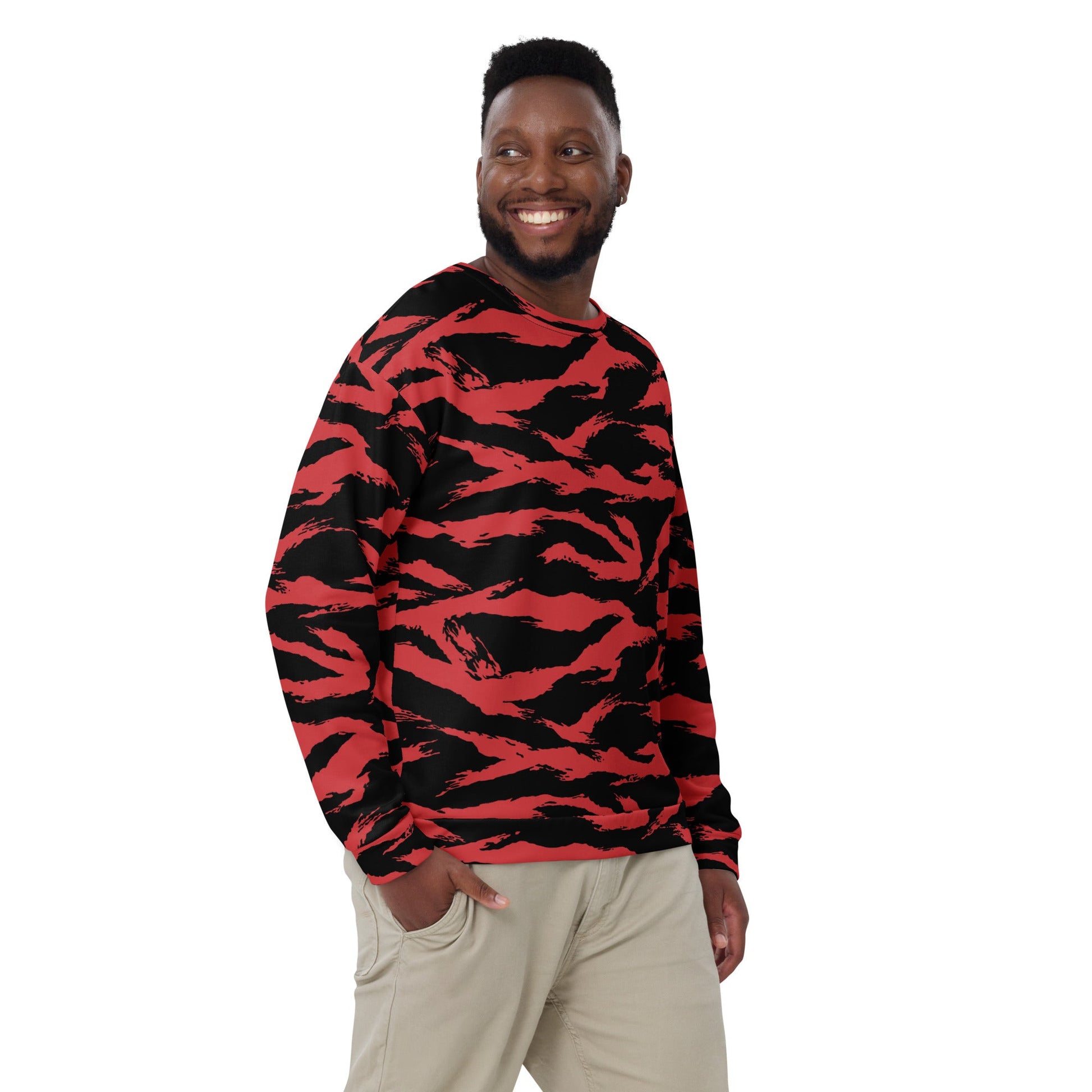Modern Warfare Tiger Stripe Red and Black CAMO Unisex Sweatshirt - Sweatshirts