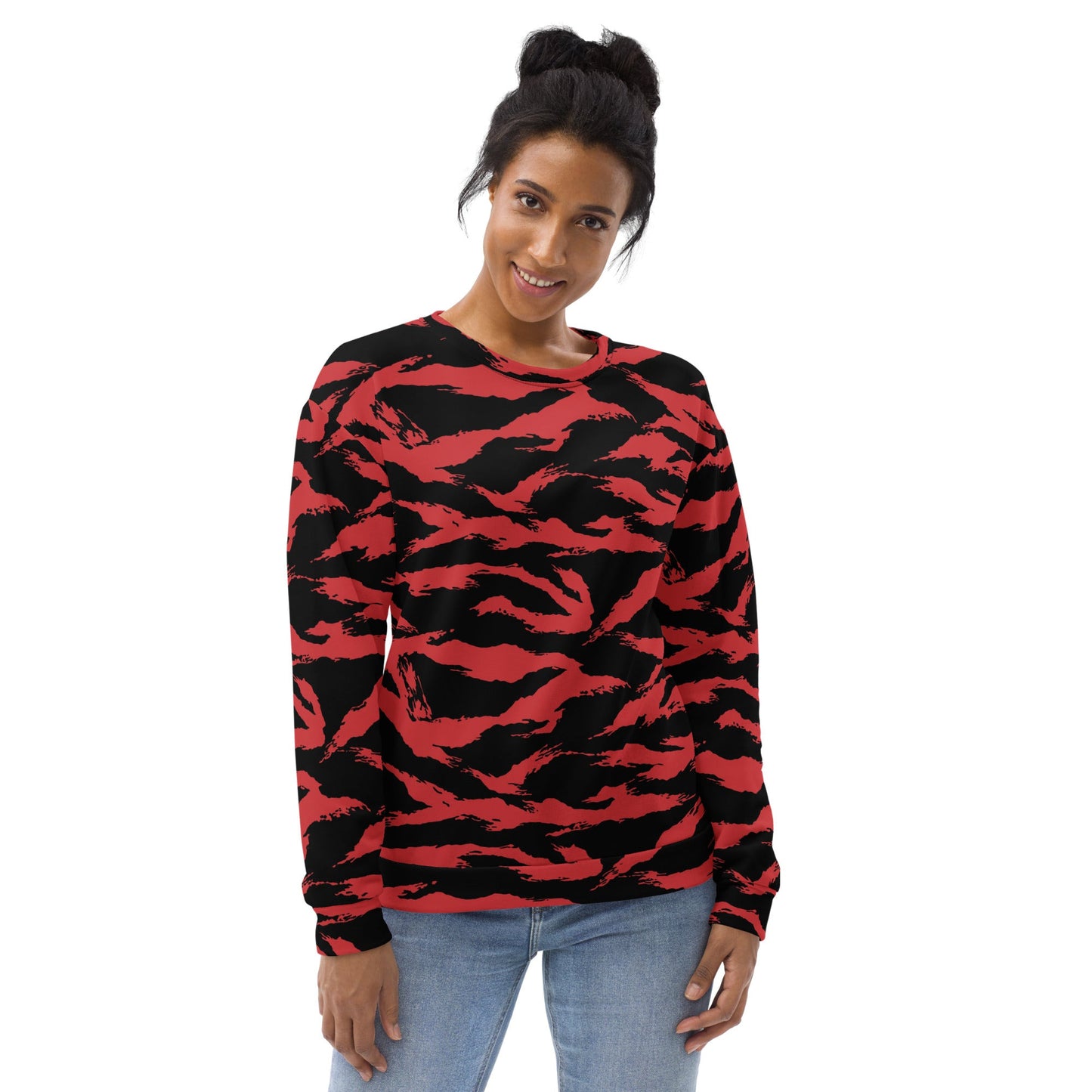 Modern Warfare Tiger Stripe Red and Black CAMO Unisex Sweatshirt - Sweatshirts