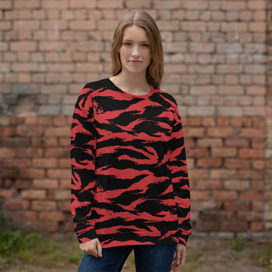 Modern Warfare Tiger Stripe Red and Black CAMO Unisex Sweatshirt - Sweatshirts