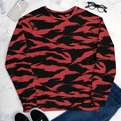 Modern Warfare Tiger Stripe Red and Black CAMO Unisex Sweatshirt - Sweatshirts