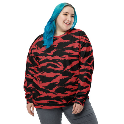 Modern Warfare Tiger Stripe Red and Black CAMO Unisex Sweatshirt - Sweatshirts