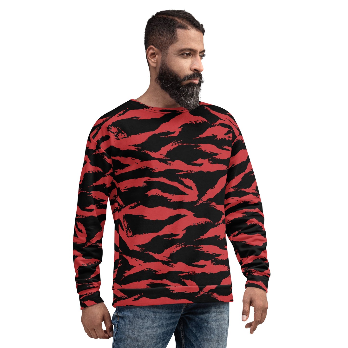 Modern Warfare Tiger Stripe Red and Black CAMO Unisex Sweatshirt - Sweatshirts
