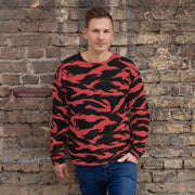 Tiger Stripe Crimson CAMO Unisex Sweatshirt - XS