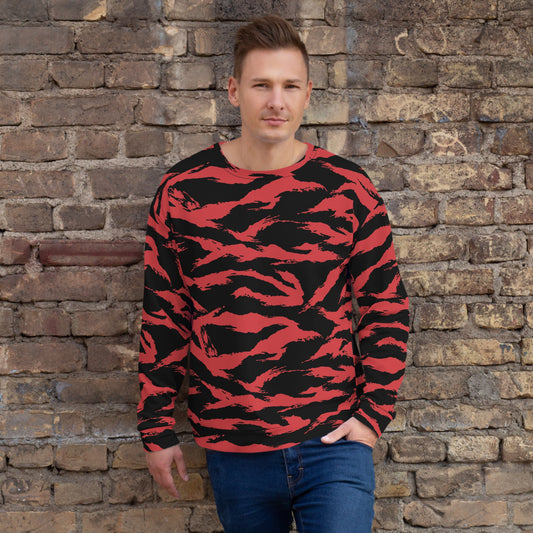 Modern Warfare Tiger Stripe Red and Black CAMO Unisex Sweatshirt - XS - Sweatshirts