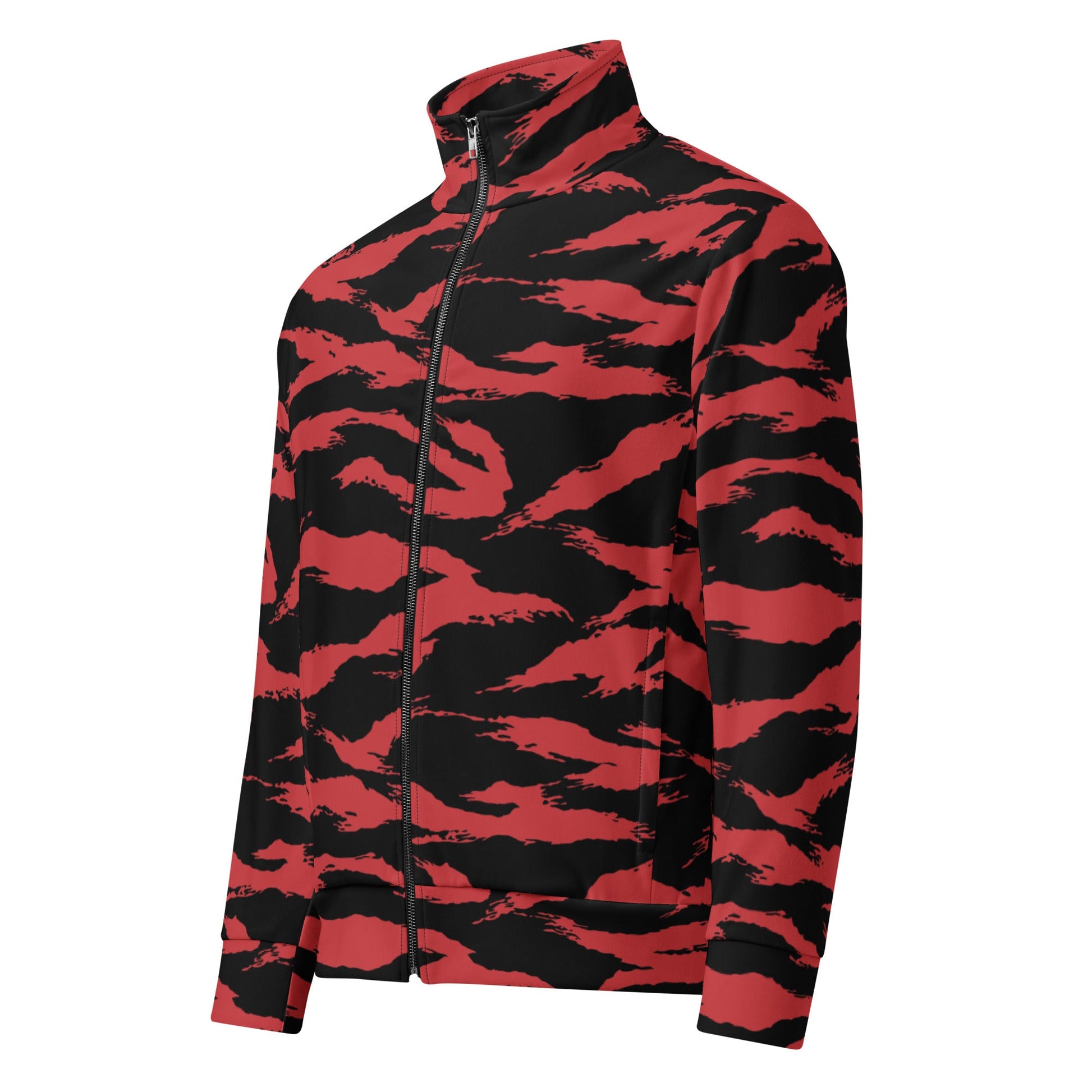 Modern Warfare Tiger Stripe Red and Black CAMO Unisex track jacket - Track Jackets