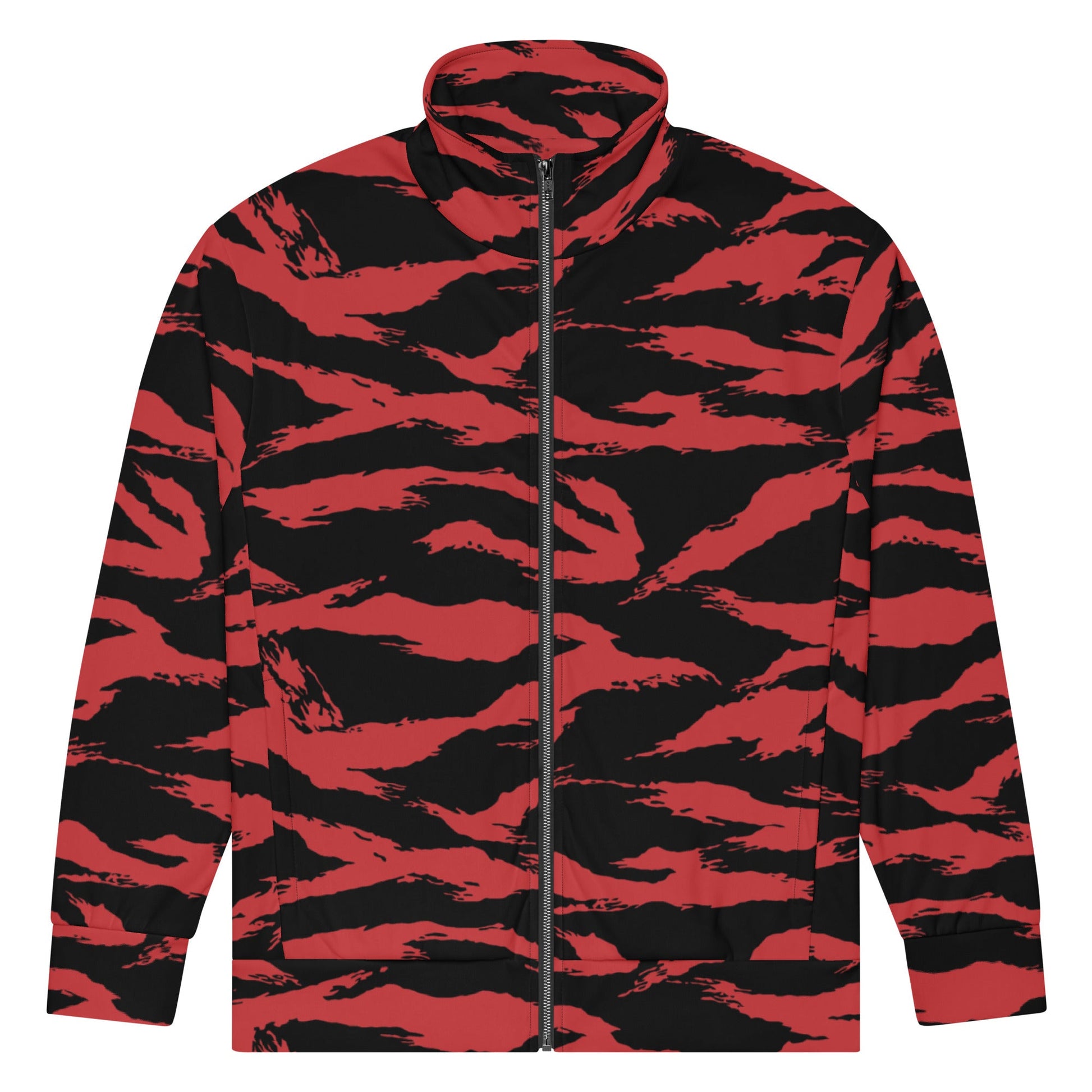 Modern Warfare Tiger Stripe Red and Black CAMO Unisex track jacket - Track Jackets