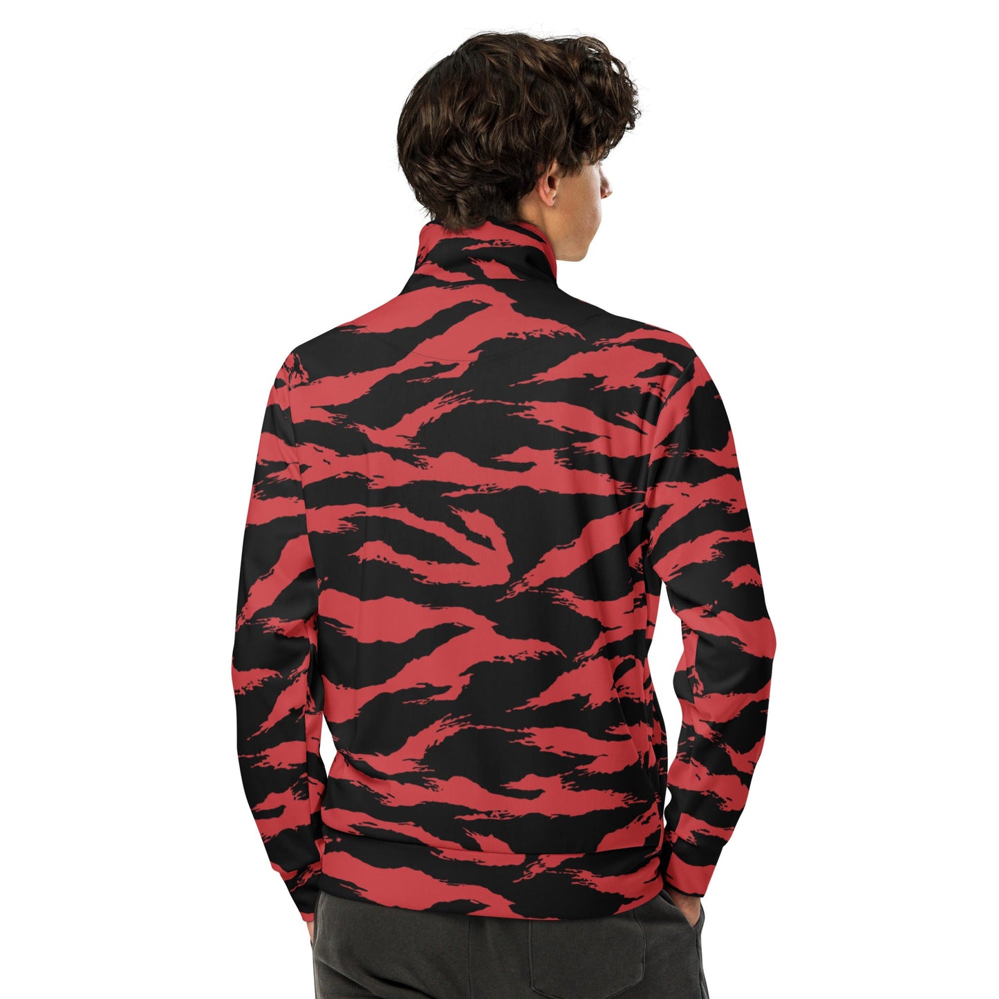 Modern Warfare Tiger Stripe Red and Black CAMO Unisex track jacket - Track Jackets