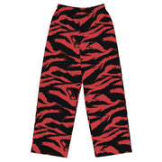 Tiger Stripe Crimson CAMO Unisex Wide-Leg Leisure Pants - 2XS - Pant