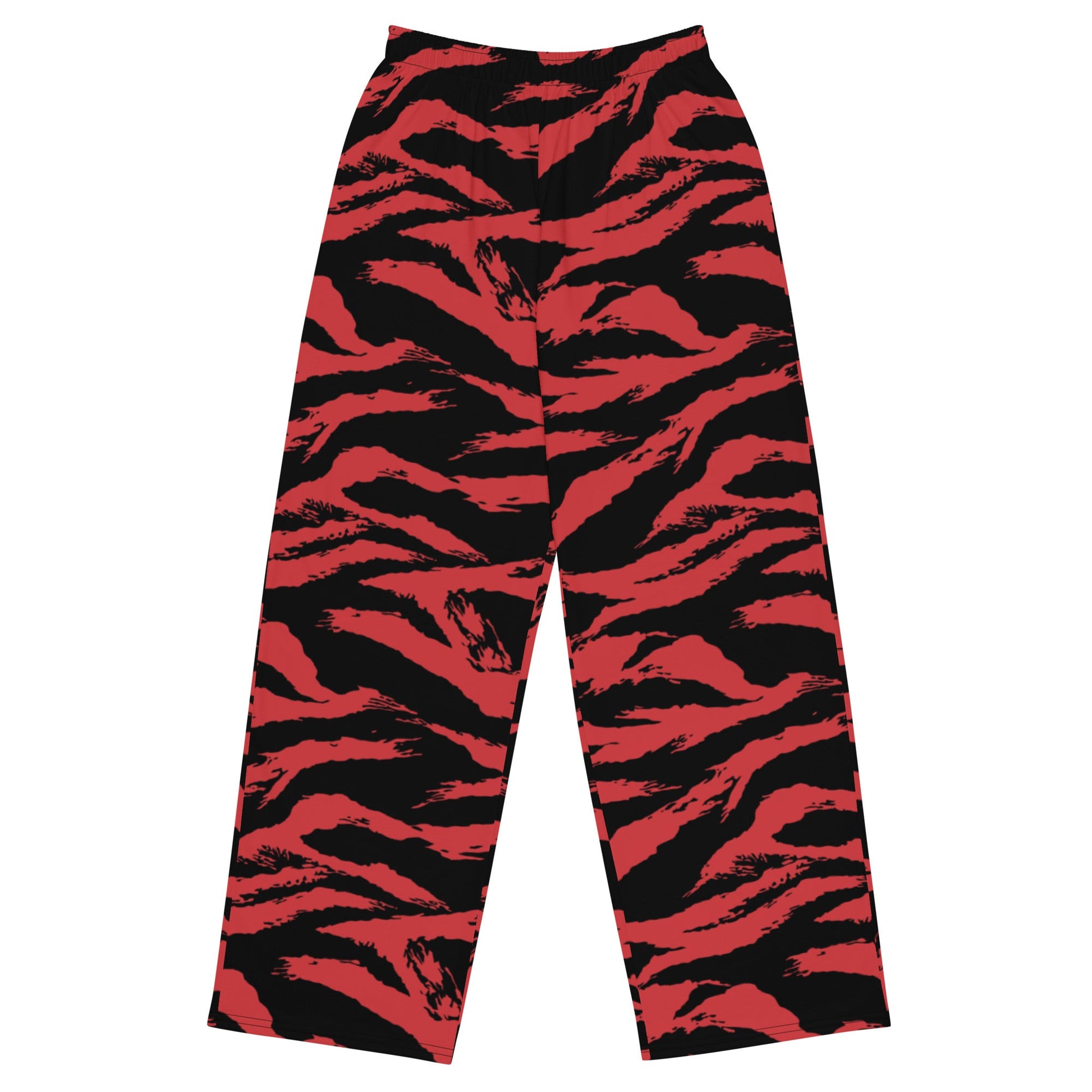 Modern Warfare Tiger Stripe Red and Black CAMO unisex wide-leg pants - 2XS - Wide-leg Pants