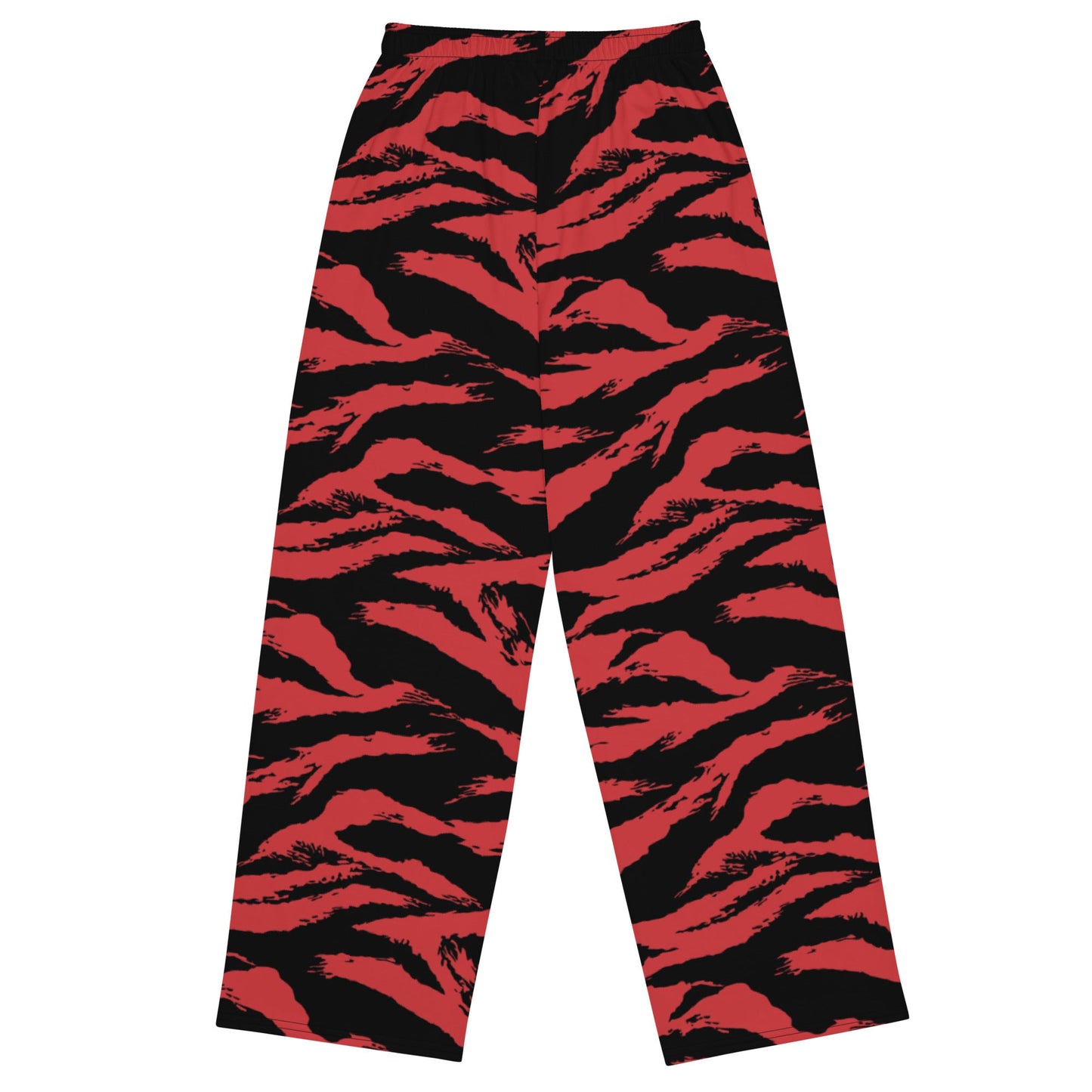 Modern Warfare Tiger Stripe Red and Black CAMO unisex wide-leg pants - Wide-leg Pants
