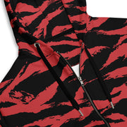 Tiger Stripe Crimson CAMO Unisex Zip Hoodie