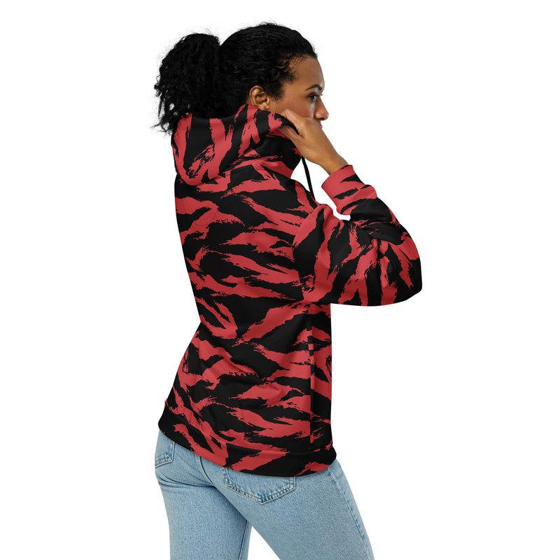 Tiger Stripe Crimson CAMO Unisex Zip Hoodie