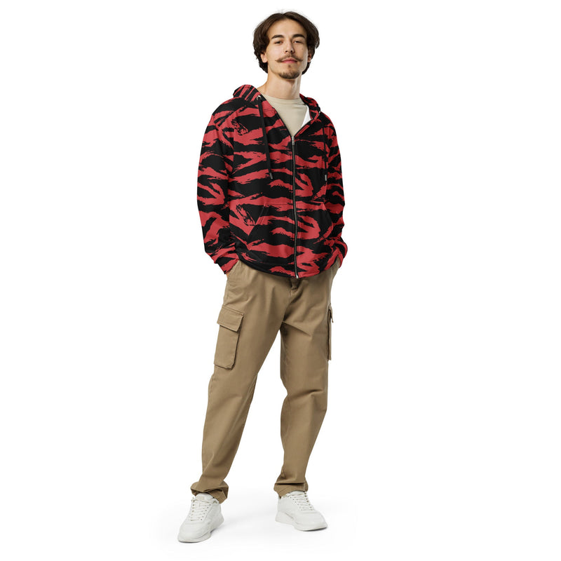 Tiger Stripe Crimson CAMO Unisex Zip Hoodie