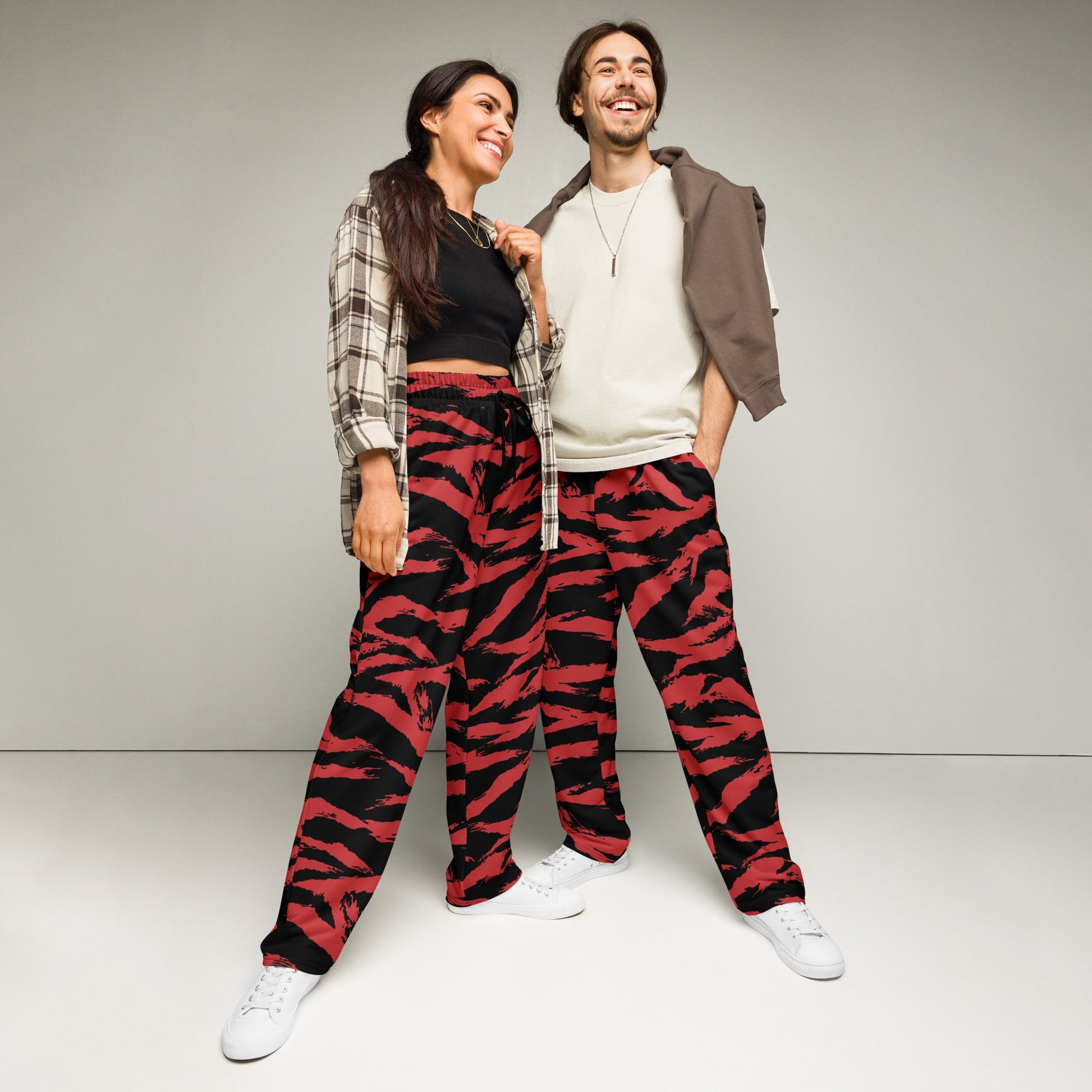 Modern Warfare Tiger Stripe Red and Black CAMO Wide-leg joggers - 2XS - Joggers