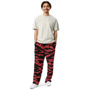Tiger Stripe Crimson CAMO Unisex Wide-Leg Joggers