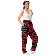 Tiger Stripe Crimson CAMO Unisex Wide-Leg Joggers