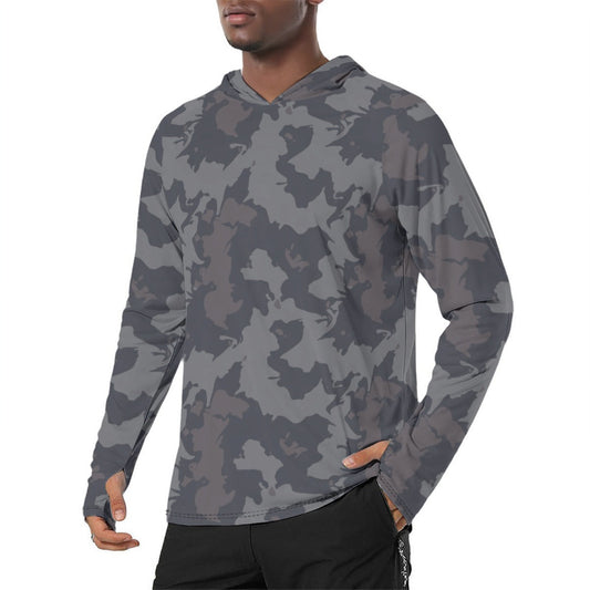 Modern Warfare Urban Rust CAMO Mens Sunscreen Sports Hoodie With Thumb Holes - S / White - Hoodies