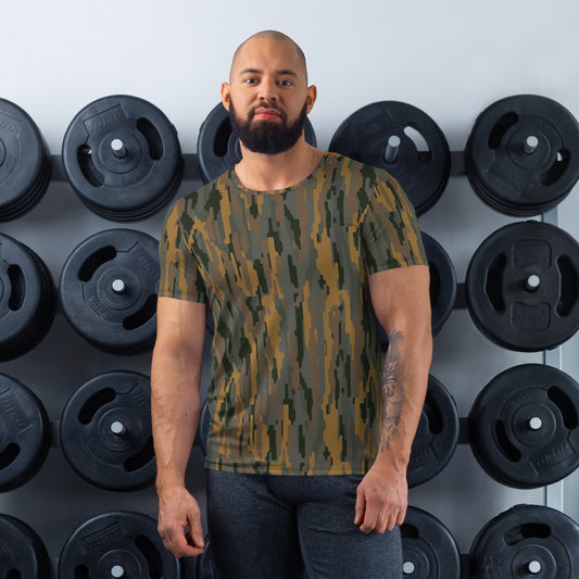 Modern Warfare Urban Vertical Rusty Bark CAMO Mens Athletic T-Shirt - XS