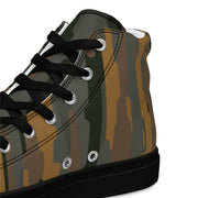 Vertical Timber CAMO Mens High-Top Canvas Shoes